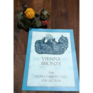 Franklin Mint CURIO CABINET CAT "Vienna" Bronze Figurine 1986 cat vintage‎